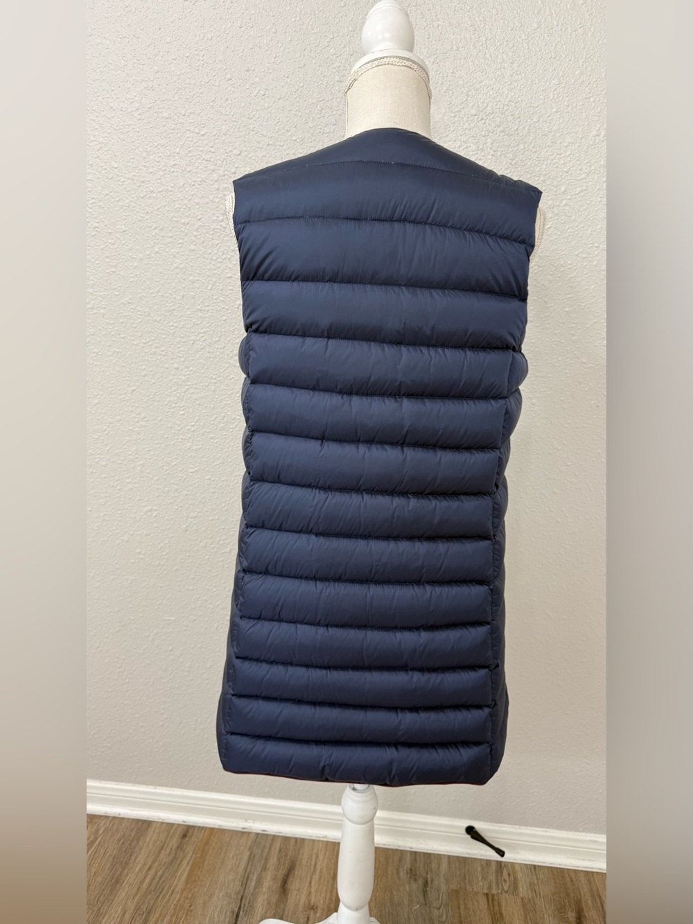 Maliparmi Reversible Long Puffer Vest Women’s 42 Navy Colorblock Lightweight S - Picture 6 of 12
